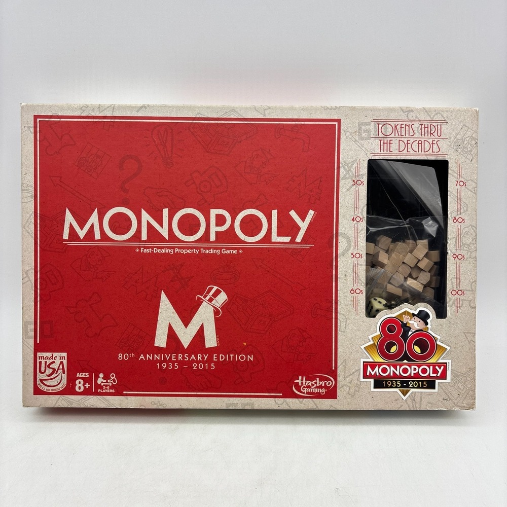 Monopoly 80th Anniversary Edition COMPLETE Parker Brothers 2014 Classic